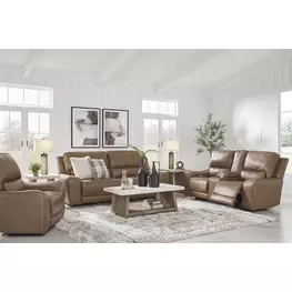 Silverbrooke Caramel Leather Power Reclining Living Room Set
