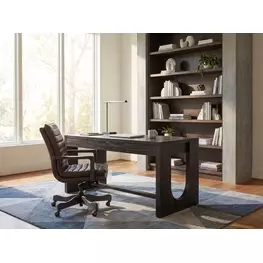 Commerce And Market Black Wood 3 Drawer Writing Home Office Set