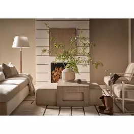 Dwell Aline Beige and Boulder Leather Upholstered Nesting Occasional Table Set