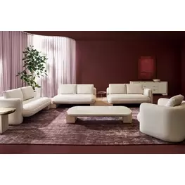 Overlap Latte and Travertine Rectangular Occasional Table Set