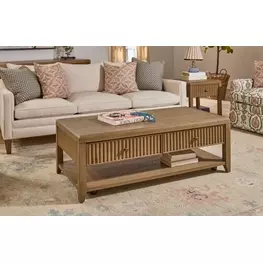 Reed Driftwood Oak Rectangular Occasional Table Set with Casters