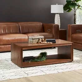 Waterfall Dark Brown Rectangular Occasional Table Set with Casters