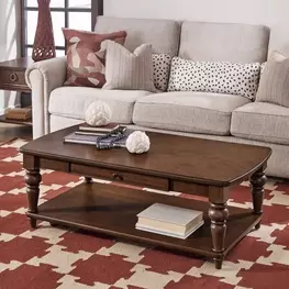 Bellevue Whiskey Brown Rectangular Occasional Table Set with Casters