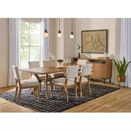 Millwork Rustic Umber and Black Rectangular Dining Room Set