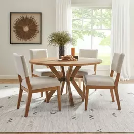 Millwork Rustic Umber Round Dining Room Set