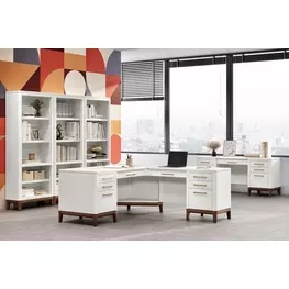 Pomona Soft White Executive Home Office Set