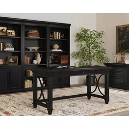 Willow Lane Ebony Black Home Office Set with USB Charging
