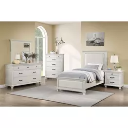 Silver Sands Gray Youth Upholstered Panel Bedroom Set