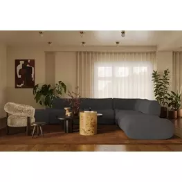 Zenith Charcoal Gray Upcycled Fabric Modular Sectional