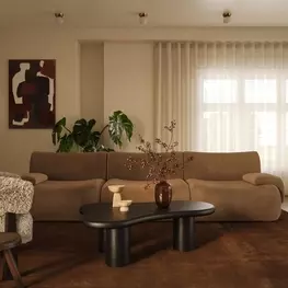 Zenith Latte Brown Velvet Living Room Set