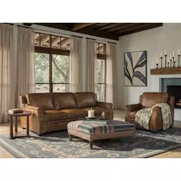 Yates Buckaroo Colt Leather Stationary Living Room Set