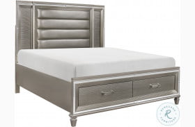 Tamsin Silver Gray Metallic Storage Platform Bedroom Set from ...