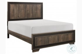 Ellendale Rustic Mahogany and Dark Ebony Panel Bed