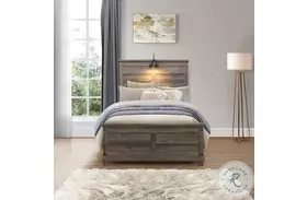 Bluewater Haven Brownstone Full Panel Bed with Lighted Headboard