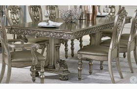 Catalonia Platinum Gold Pedestal Extendable Dining Room Set From Homelegance Coleman Furniture
