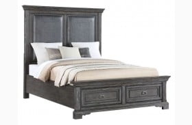 Timber Crossing Brushed Gray Storage Panel Bed