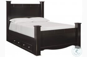 Mirlotown Almost Black Poster Panel Storage Bed
