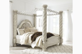 Cassimore North Shore Pearl Silver Upholstered Poster ...