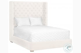 Stitch and Hand Barclay Livesmart Machale Ivory Natural Gray Oak Upholstered Panel Bed