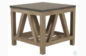 Blue Smoke Gray and Blue Stone End Table