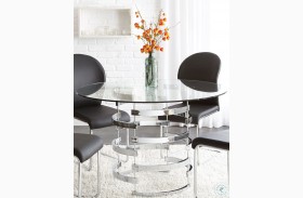 Tayside Glass Top Round Dining Room Set From Steve Silver Ts450b Ts450t Coleman Furniture