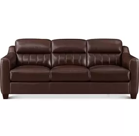 Upton Chestnut Leather 84" Sofa