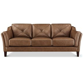Cassie Latte Leather 84" Sofa
