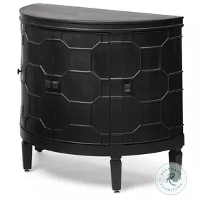 Romers Black Fir Veneer 4 Door Patterned Accent Cabinet