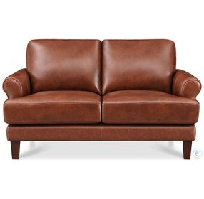 Soleil Brandy Leather 58" Loveseat
