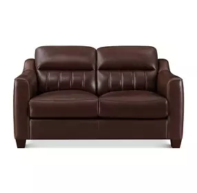 Upton Chestnut Leather 60" Loveseat