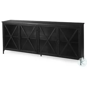 Poppy Black Metal And Glass Door Sideboard