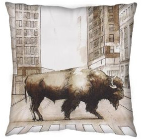 Northstreet II Brown Bison Decorative Pillow Cover