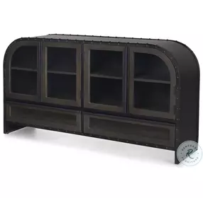 Gehry Dark Brown Metal 4 Cabinet Door Sideboard