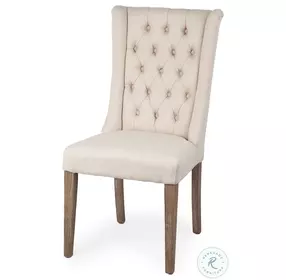 Mackenzie Cream Plush Linen Dining Chair
