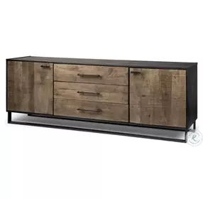 Alvin Brown And Black Metal 2 Cabinet Door Sideboard