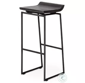 Givens Black Wood Bar Stool