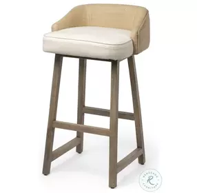 Monmouth Cream Beige Fabric Bar Stool