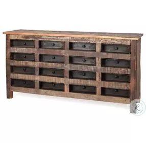 Wilton Reclaimed Wood and Metal 16 Drawer Sideboard