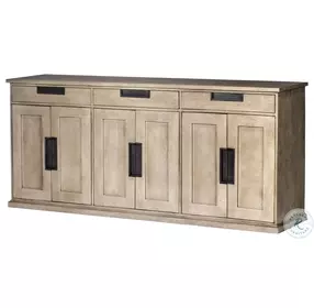 Braxton Natural Brown Solid Wood 6 Door Sideboard