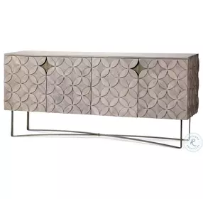 Excelsior Light Brown And Gold Iron 4 Cabinet Door SideBoard
