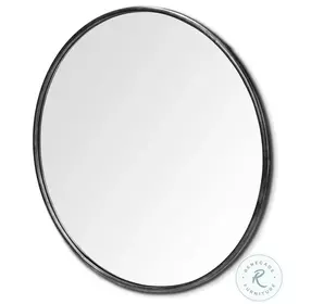 Piper Black Large Round Wall Mirror