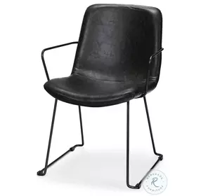 Sawyer Black Faux Leather Dining Arm Chair