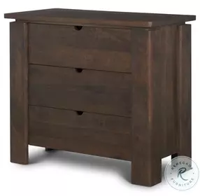 Wallen Dark Brown Solid Wood 3 Drawer Accent Cabinet