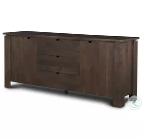 Wallen Dark Brown Solid Wood 3 Drawer Sideboard