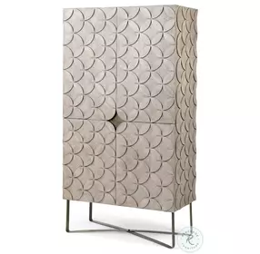 Excelsior Light Brown And Gold Iron Storage Cabinet