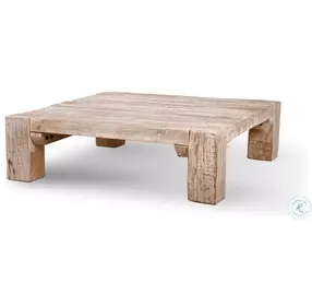 McArthur Whitewash Reclaimed Wood Square Coffee Table