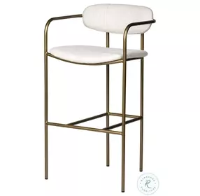 Parker Cream Fabric And Gold Metal Bar Stool