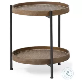 Kade Brown And Gray Metal Tray Style Side Table