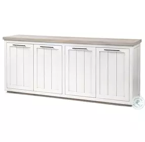 Fairview Brown Solid Wood And White 4 Cabinet Door Sideboard