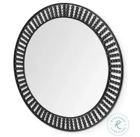 Claiborne Black Metal 42" Round Mirror